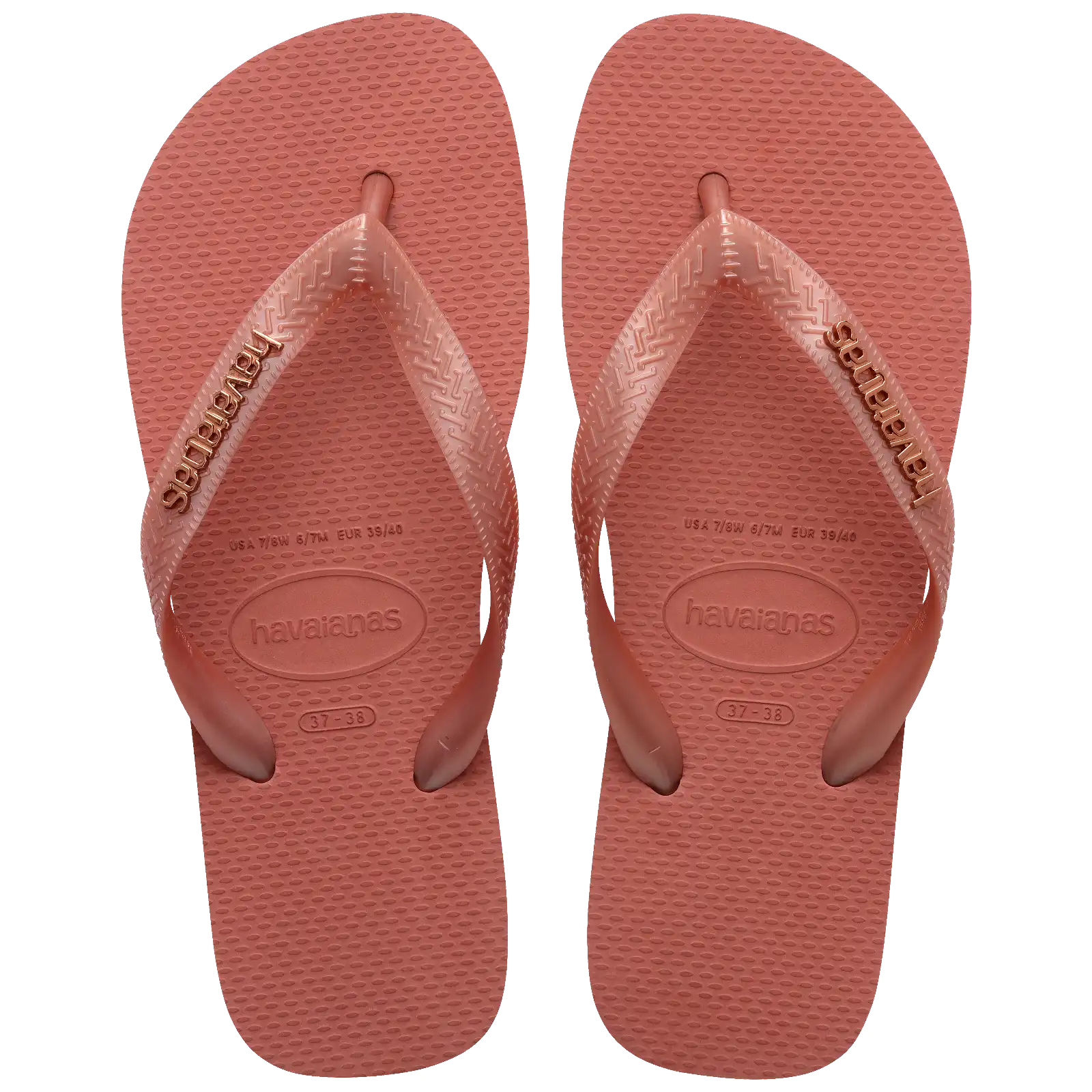 Women's Top Logo Metallic Flip Flops