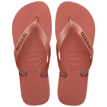 Women's Top Logo Metallic Flip Flops