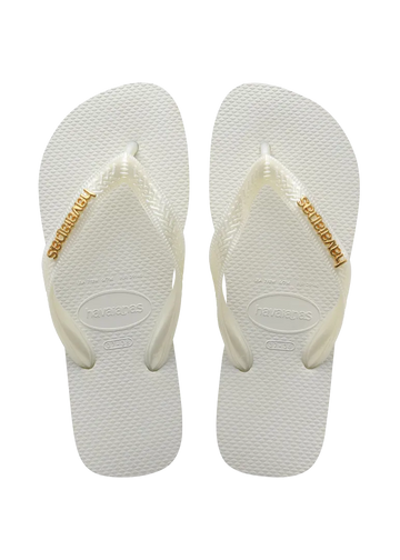 Women's Top Logo Metallic Flip Flops