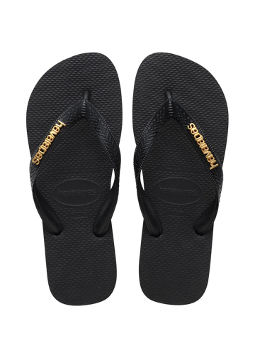 Women's Top Logo Metallic Flip Flops