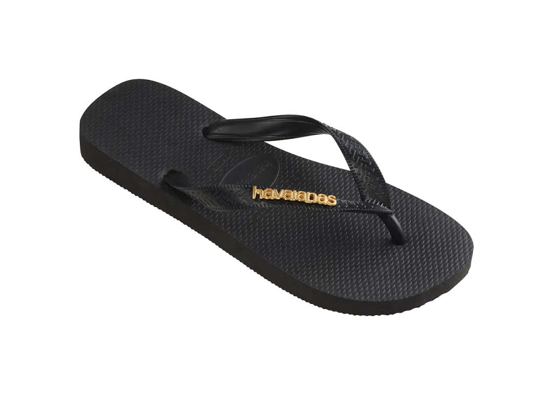 Women's Top Logo Metallic Flip Flops
