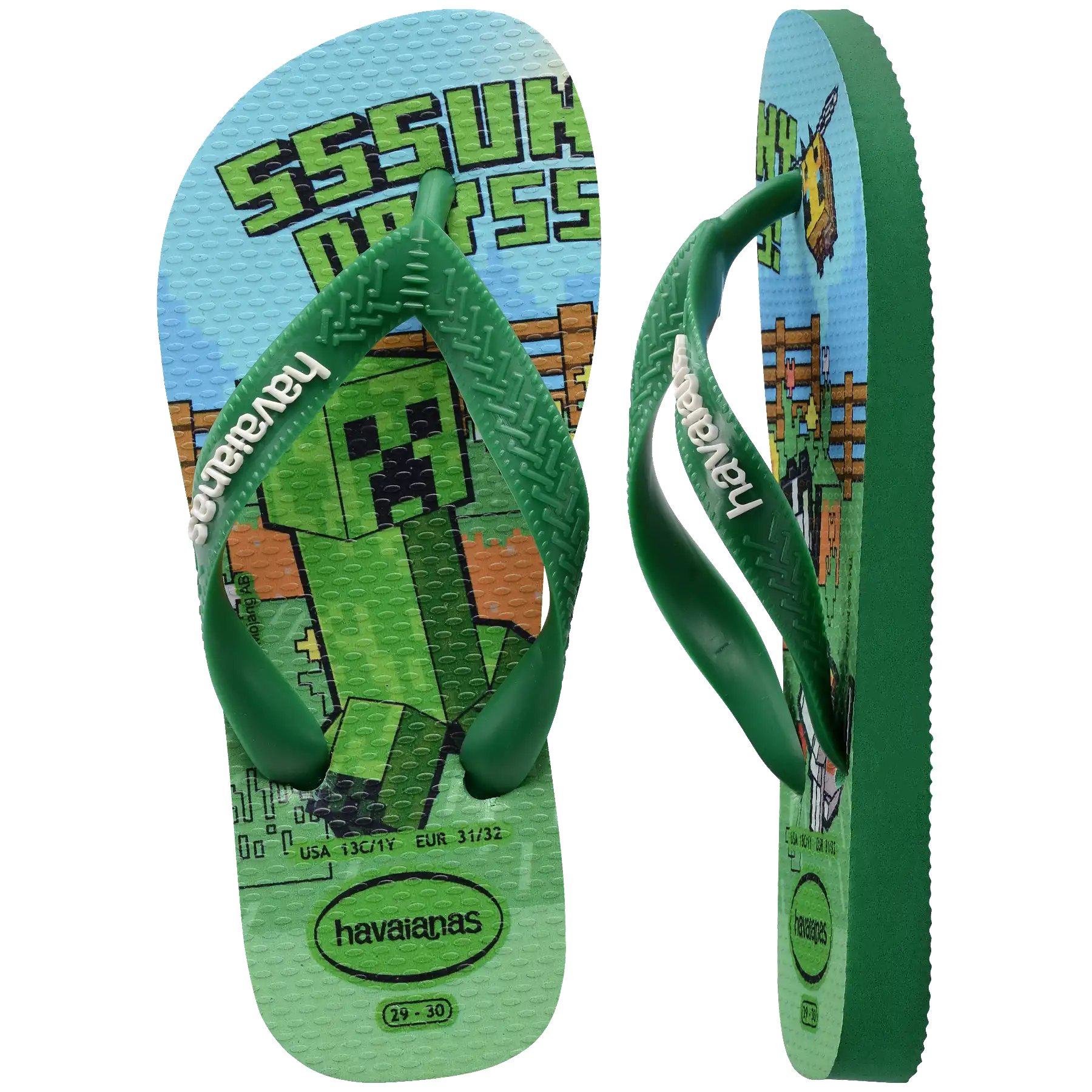 Kids' Minecraft Top Flip Flops
