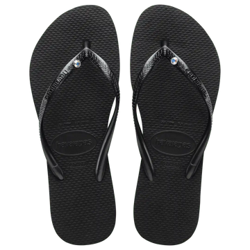 Women's Slim Crystal Flip Flops