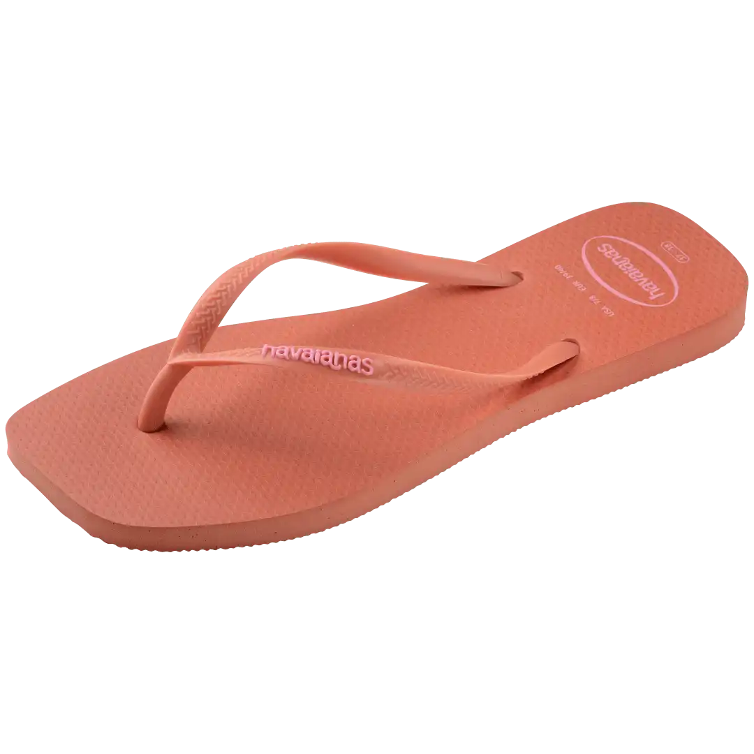 Women's Slim Square Logo Pop Up Flip Flops